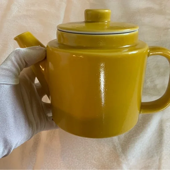 Sankai Common Teapot Pottery Stainless Steel Tea Strainer Yellow 33.8 fl oz.